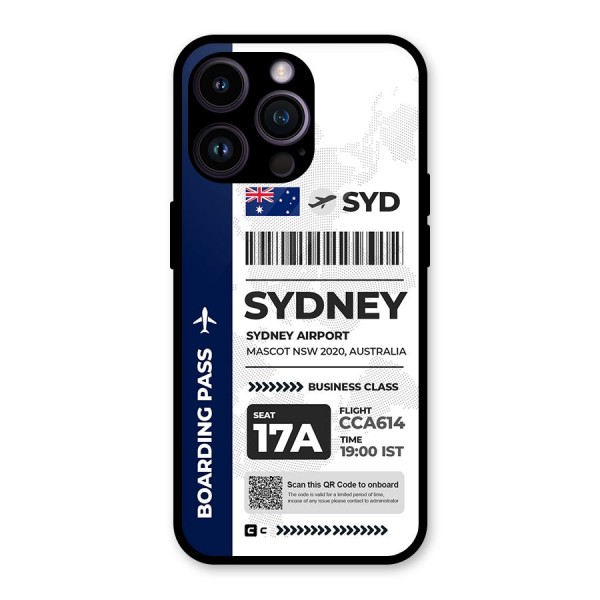 International Boarding Pass Sydney Glass Back Case for iPhone 14 Pro Max