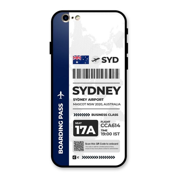 International Boarding Pass Sydney Glass Back Case for iPhone 6 6S