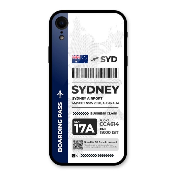 International Boarding Pass Sydney Glass Back Case for iPhone XR