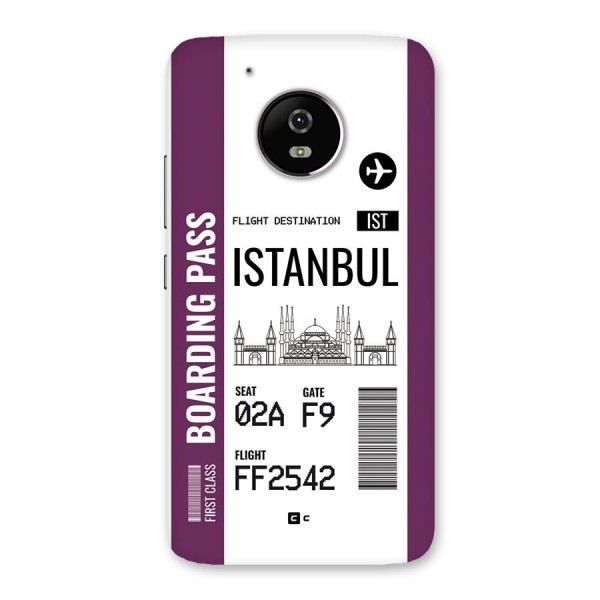 Istanbul Boarding Pass Back Case for Moto G5