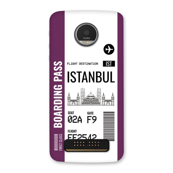Istanbul Boarding Pass Back Case for Moto Z Play