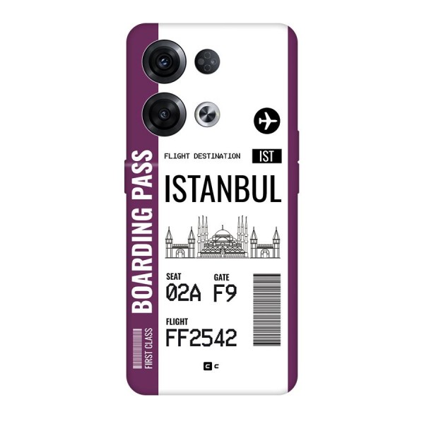 Istanbul Boarding Pass Back Case for Oppo Reno8 Pro 5G