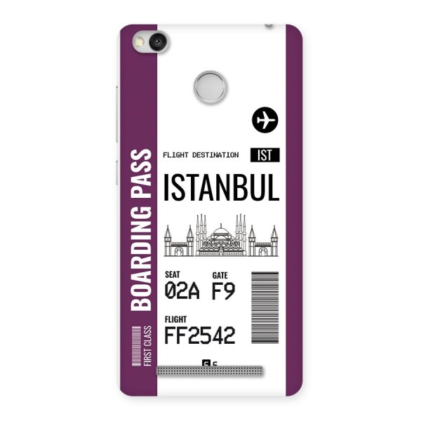Istanbul Boarding Pass Back Case for Redmi 3S Prime