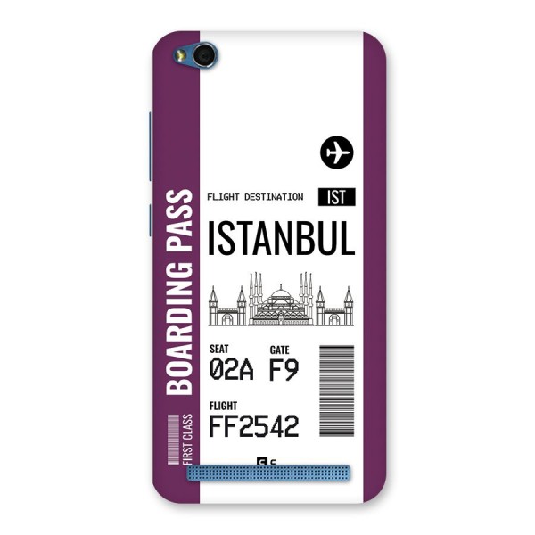 Istanbul Boarding Pass Back Case for Redmi 5A