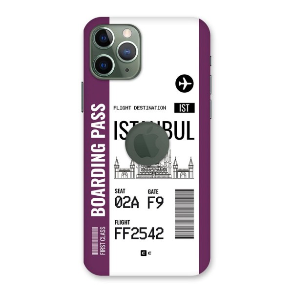 Istanbul Boarding Pass Back Case for iPhone 11 Pro Logo Cut