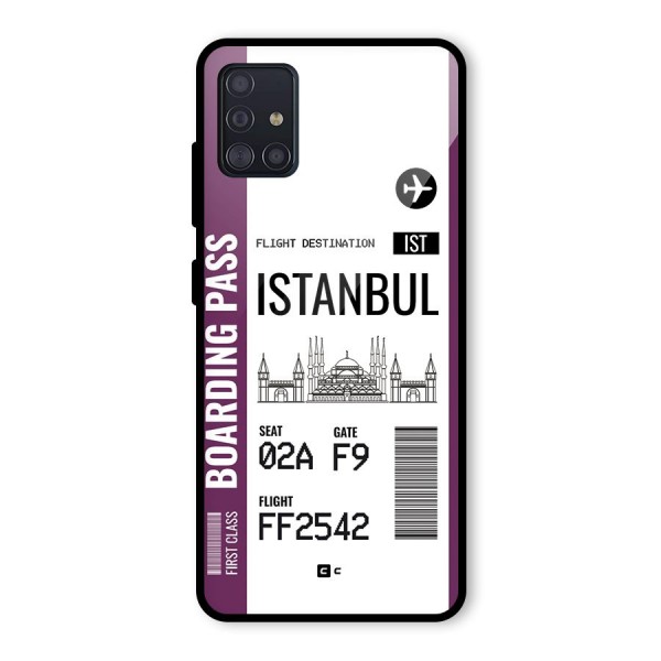 Istanbul Boarding Pass Glass Back Case for Galaxy A51