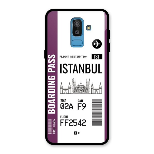 Istanbul Boarding Pass Glass Back Case for Galaxy J8