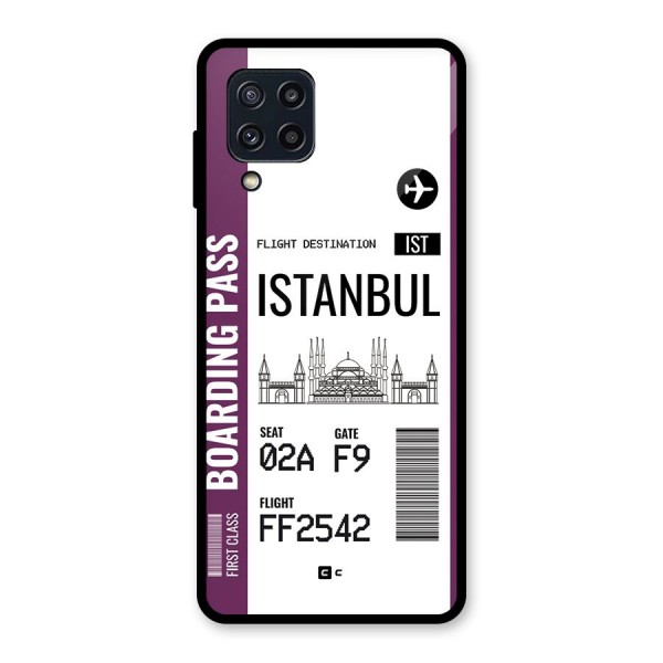 Istanbul Boarding Pass Glass Back Case for Galaxy M32