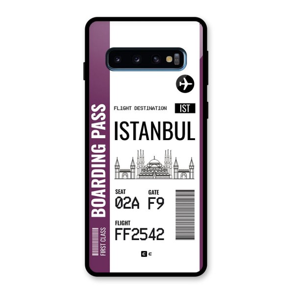 Istanbul Boarding Pass Glass Back Case for Galaxy S10