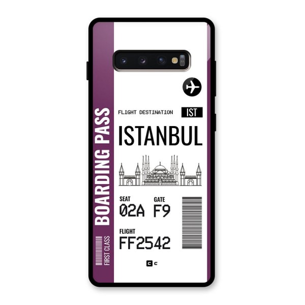 Istanbul Boarding Pass Glass Back Case for Galaxy S10 Plus