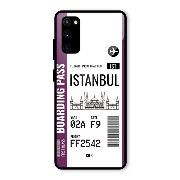 Istanbul Boarding Pass Glass Back Case for Galaxy S20 FE 5G