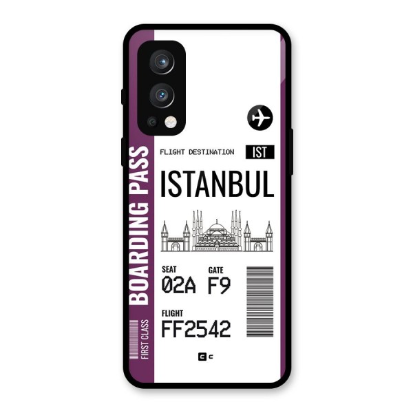 Istanbul Boarding Pass Glass Back Case for OnePlus Nord 2 5G