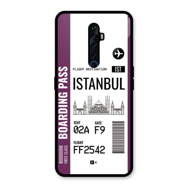 Istanbul Boarding Pass Glass Back Case for Oppo Reno2 F
