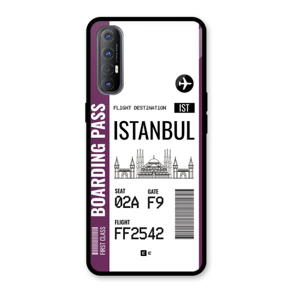 Istanbul Boarding Pass Glass Back Case for Oppo Reno3 Pro