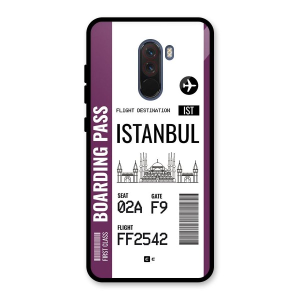 Istanbul Boarding Pass Glass Back Case for Poco F1