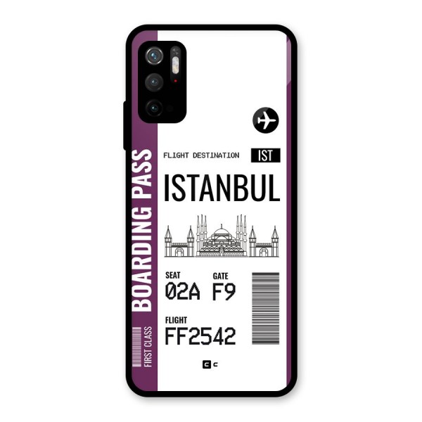 Istanbul Boarding Pass Glass Back Case for Poco M3 Pro 5G