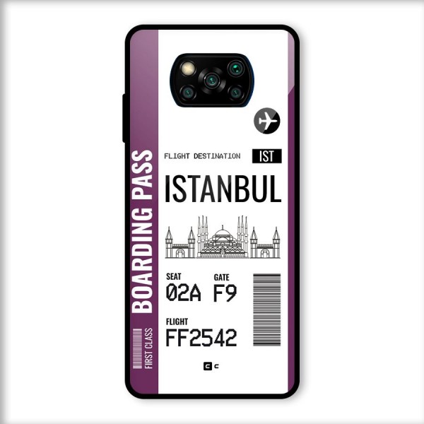 Istanbul Boarding Pass Glass Back Case for Poco X3
