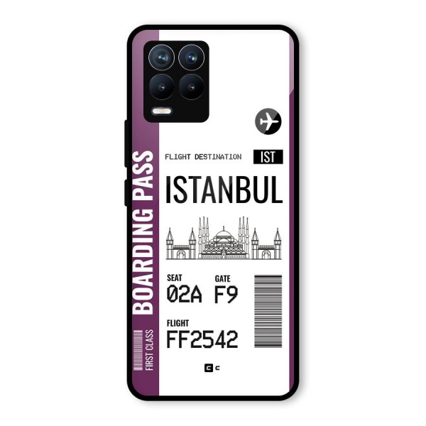 Istanbul Boarding Pass Glass Back Case for Realme 8 Pro