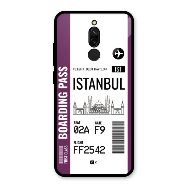 Istanbul Boarding Pass Glass Back Case for Redmi 8