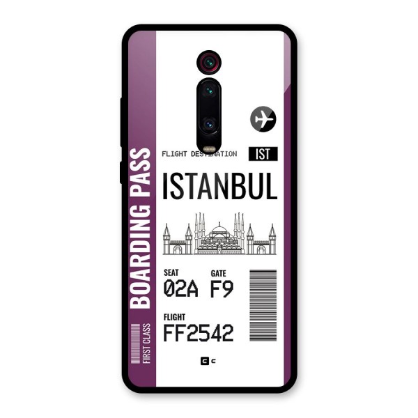 Istanbul Boarding Pass Glass Back Case for Redmi K20 Pro