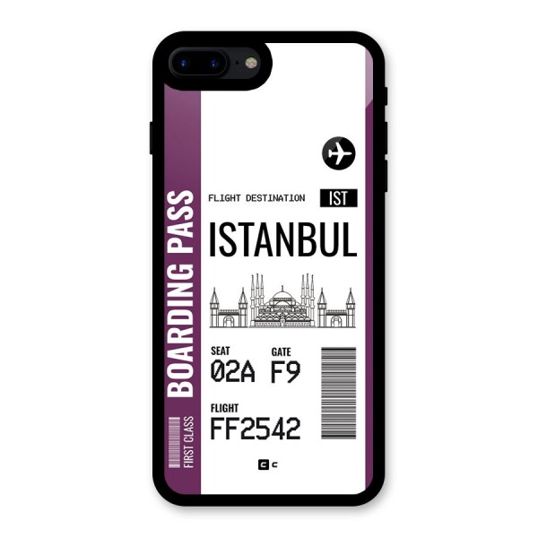 Istanbul Boarding Pass Glass Back Case for iPhone 8 Plus