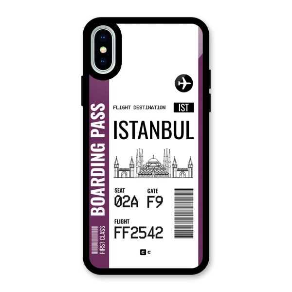 Istanbul Boarding Pass Glass Back Case for iPhone X