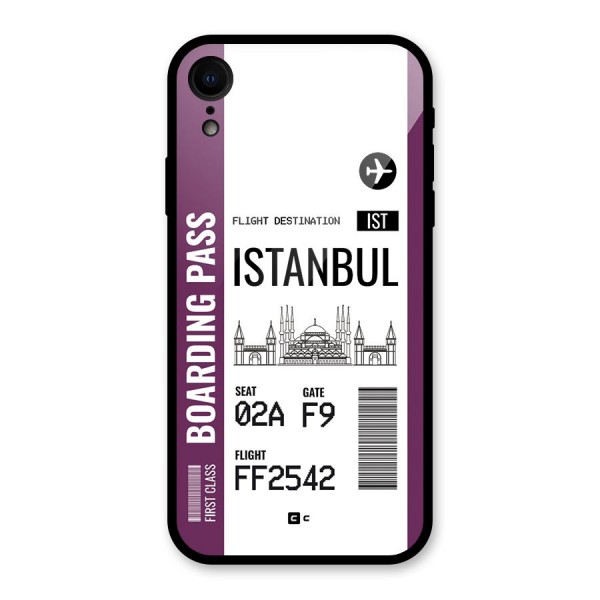 Istanbul Boarding Pass Glass Back Case for iPhone XR