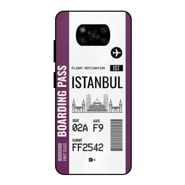 Istanbul Boarding Pass Metal Back Case for Poco X3