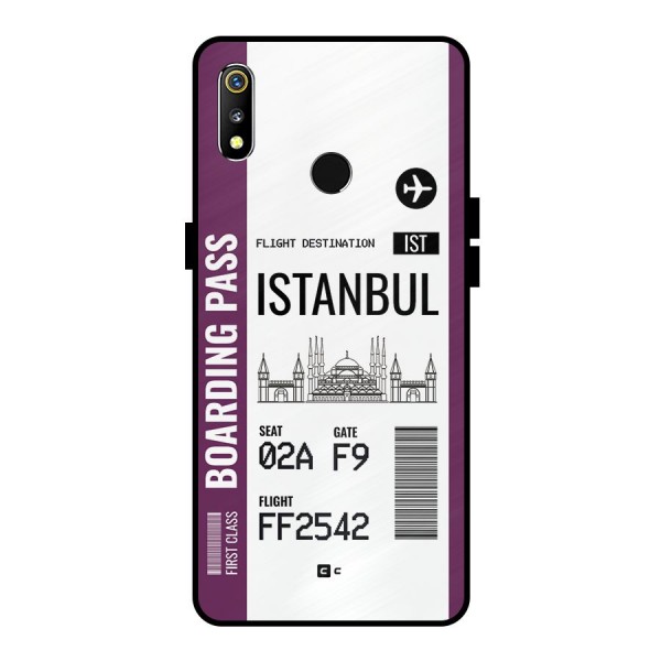 Istanbul Boarding Pass Metal Back Case for Realme 3i