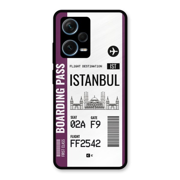 Istanbul Boarding Pass Metal Back Case for Redmi Note 12 Pro Plus 5G