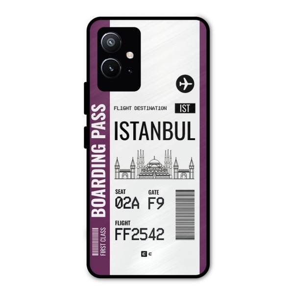 Istanbul Boarding Pass Metal Back Case for Vivo T1 5G