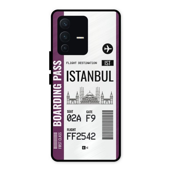 Istanbul Boarding Pass Metal Back Case for Vivo V23 5G