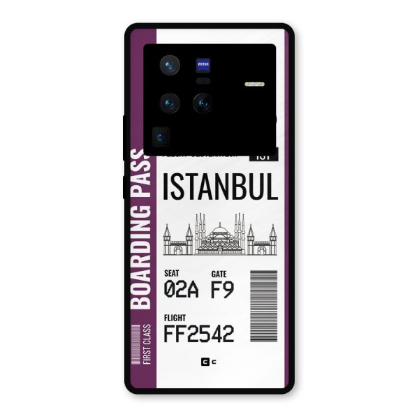 Istanbul Boarding Pass Metal Back Case for Vivo X80 Pro