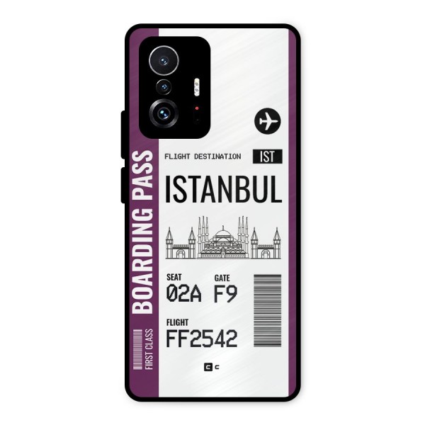 Istanbul Boarding Pass Metal Back Case for Xiaomi 11T Pro