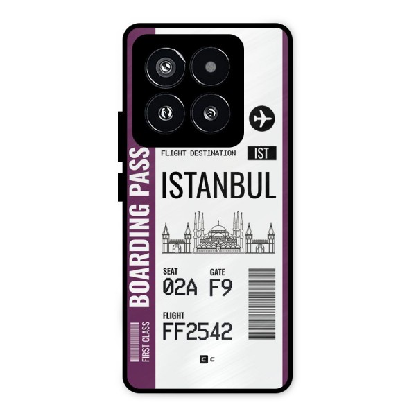 Istanbul Boarding Pass Metal Back Case for Xiaomi 14 Pro