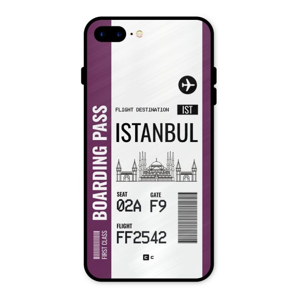 Istanbul Boarding Pass Metal Back Case for iPhone 8 Plus