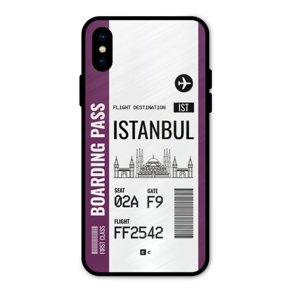 Istanbul Boarding Pass Metal Back Case for iPhone X