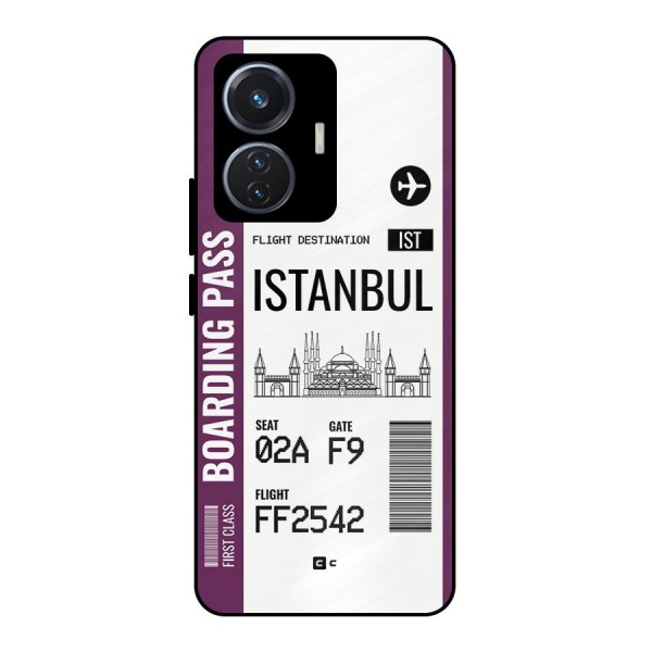 Istanbul Boarding Pass Metal Back Case for iQOO Z6 44W