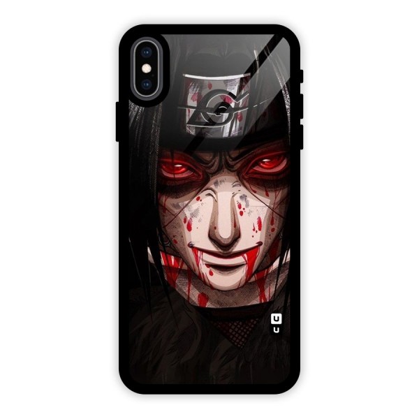 Itachi Uchiha Red Eyes Glass Back Case for iPhone XS Max