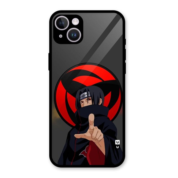 Itachi Uchiha With sharingan Glass Back Case for iPhone 14 Plus