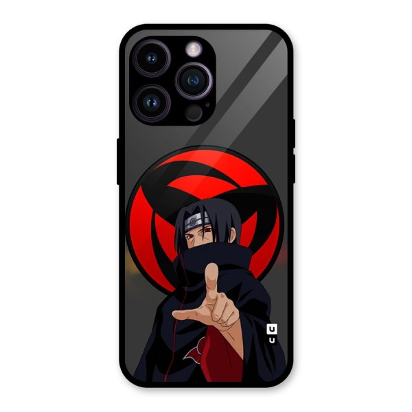 Itachi Uchiha With sharingan Glass Back Case for iPhone 14 Pro Max