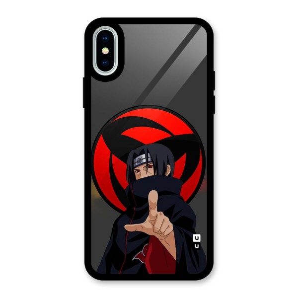 Itachi Uchiha With sharingan Glass Back Case for iPhone X