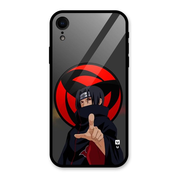 Itachi Uchiha With sharingan Glass Back Case for iPhone XR