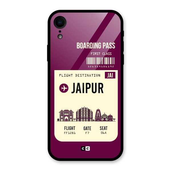 Jaipur Boarding Pass Glass Back Case for iPhone XR