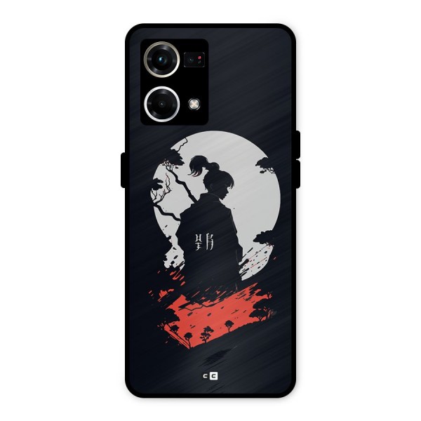 Japanese Warrior Metal Back Case for Oppo F21s Pro 4G