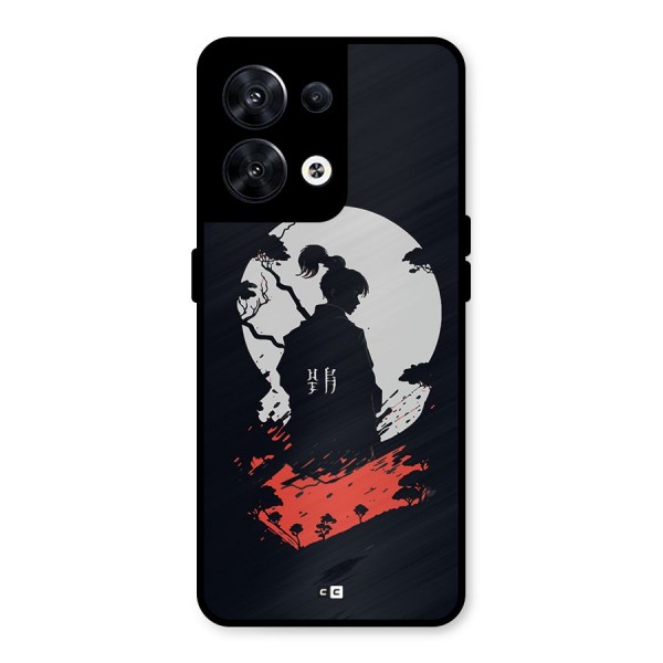 Japanese Warrior Metal Back Case for Oppo Reno8 5G