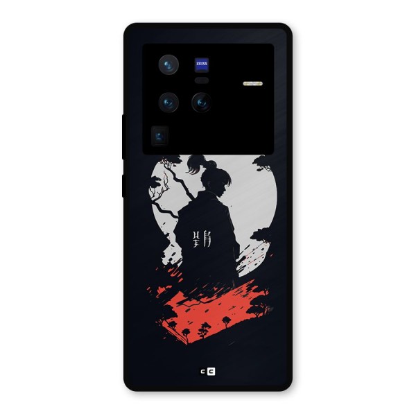 Japanese Warrior Metal Back Case for Vivo X80 Pro