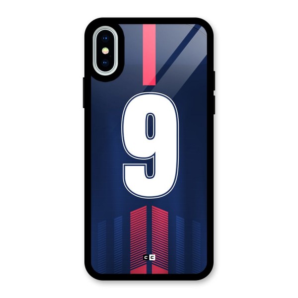 Jersy No 9 Glass Back Case for iPhone X