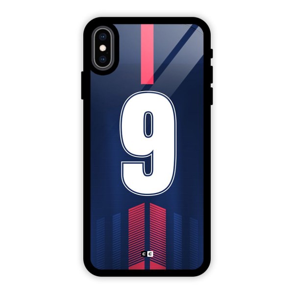 Jersy No 9 Glass Back Case for iPhone XS Max