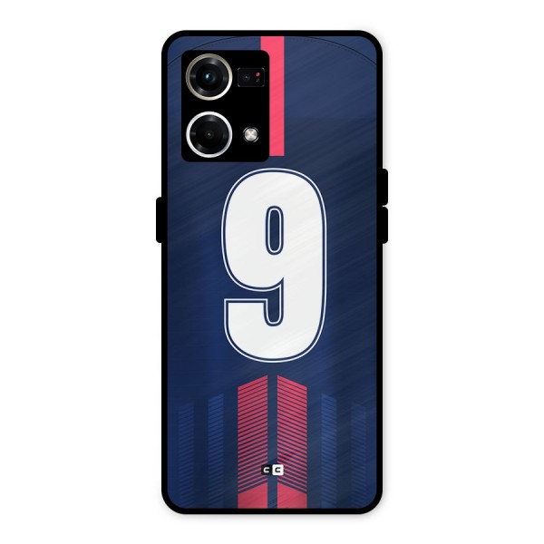 Jersy No 9 Metal Back Case for Oppo F21 Pro 4G